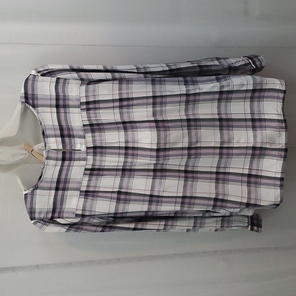 Ann Taylor LOFT Plaid Blouse Top with Keyhole Back - Picture 7 of 11